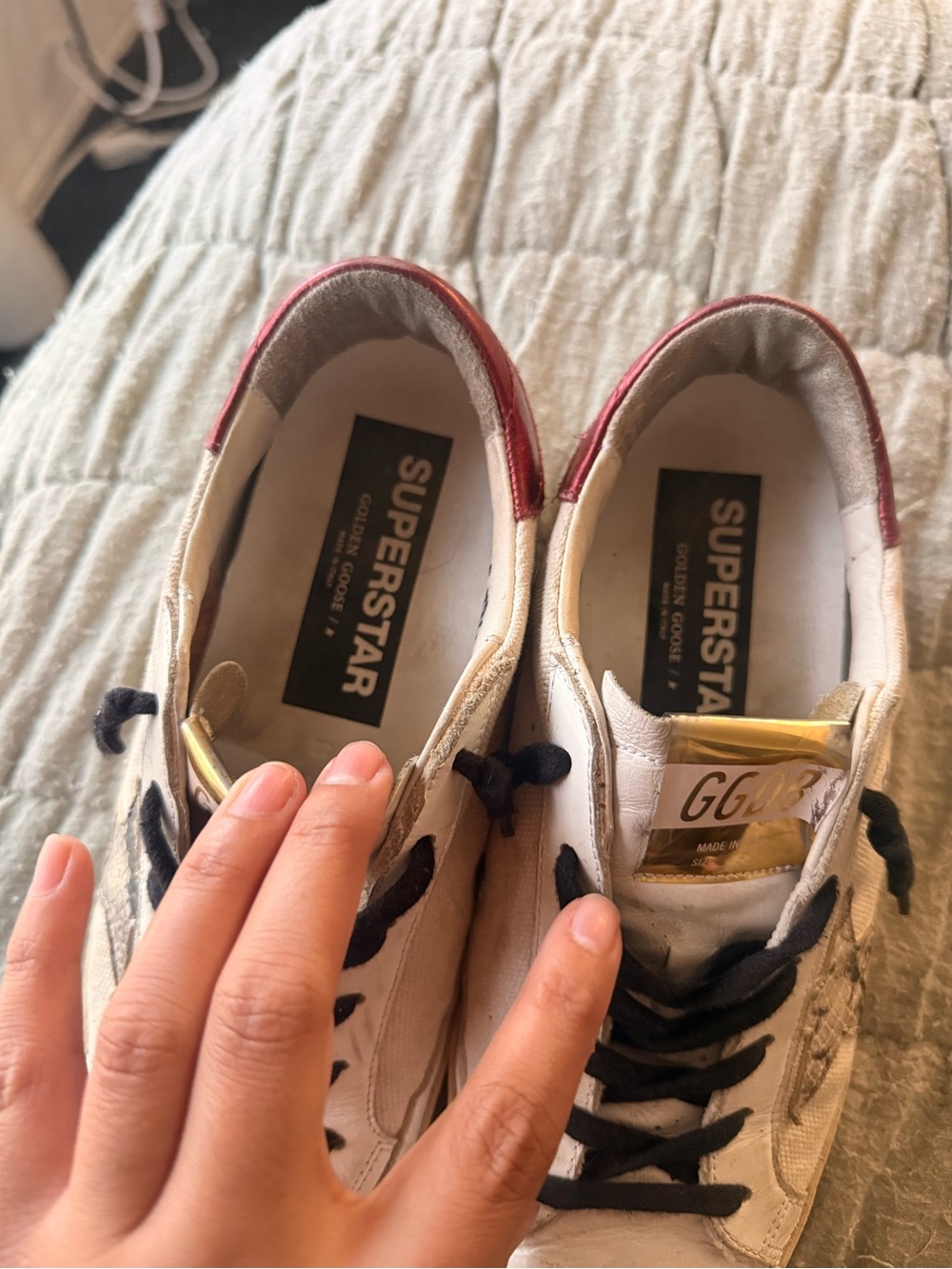 Golden Goose White Canvas Sneakers snakeskin Star - Picture 4 of 7